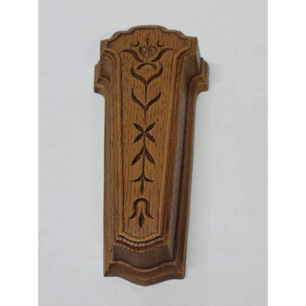 VTG 1981 Homco Plastic Wall Pocket Scissor Matches Holder Flower Vase Faux Wood